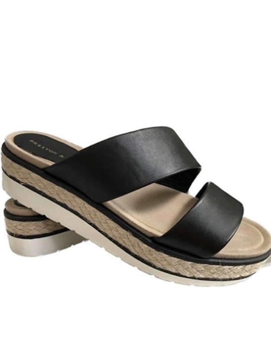 Preston & York Shoes - Never Worn- Preston & York Platform Espadrilles Black Leather Comfortable Sz 8